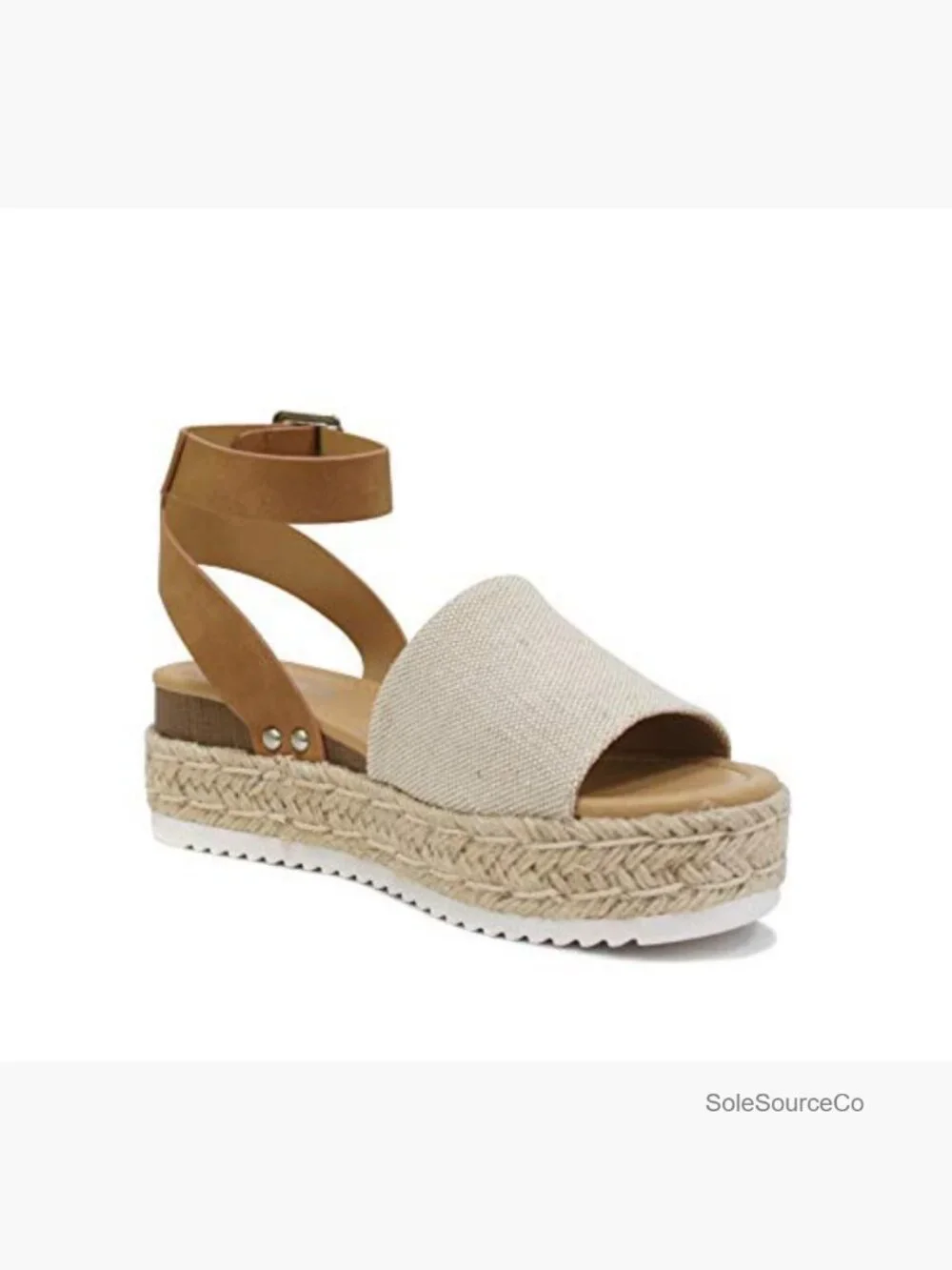 Open Toe Espadrille Wedge Sandals Ankle Strap Platform Flatform Casual